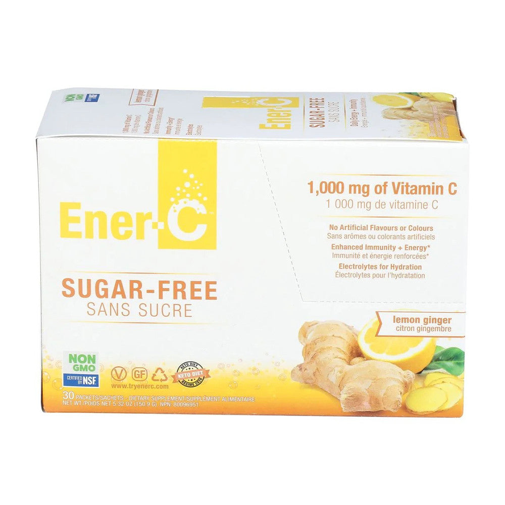 Ener C Sugar Free Multi Vitamin C Drink Mix, Lemon Ginger, 30 Ea